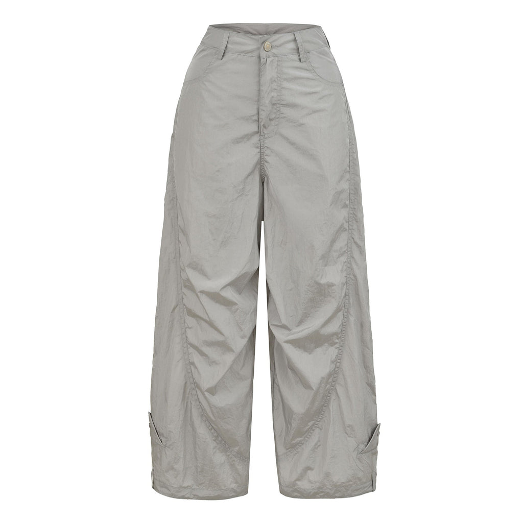 Splicing loose wide leg straight leg pants for women's quick drying jazz dance casual pants