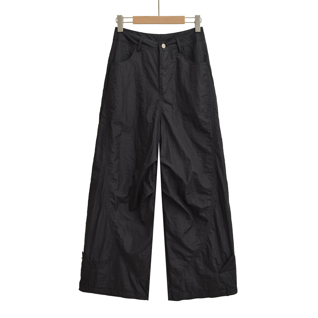 Splicing loose wide leg straight leg pants for women's quick drying jazz dance casual pants